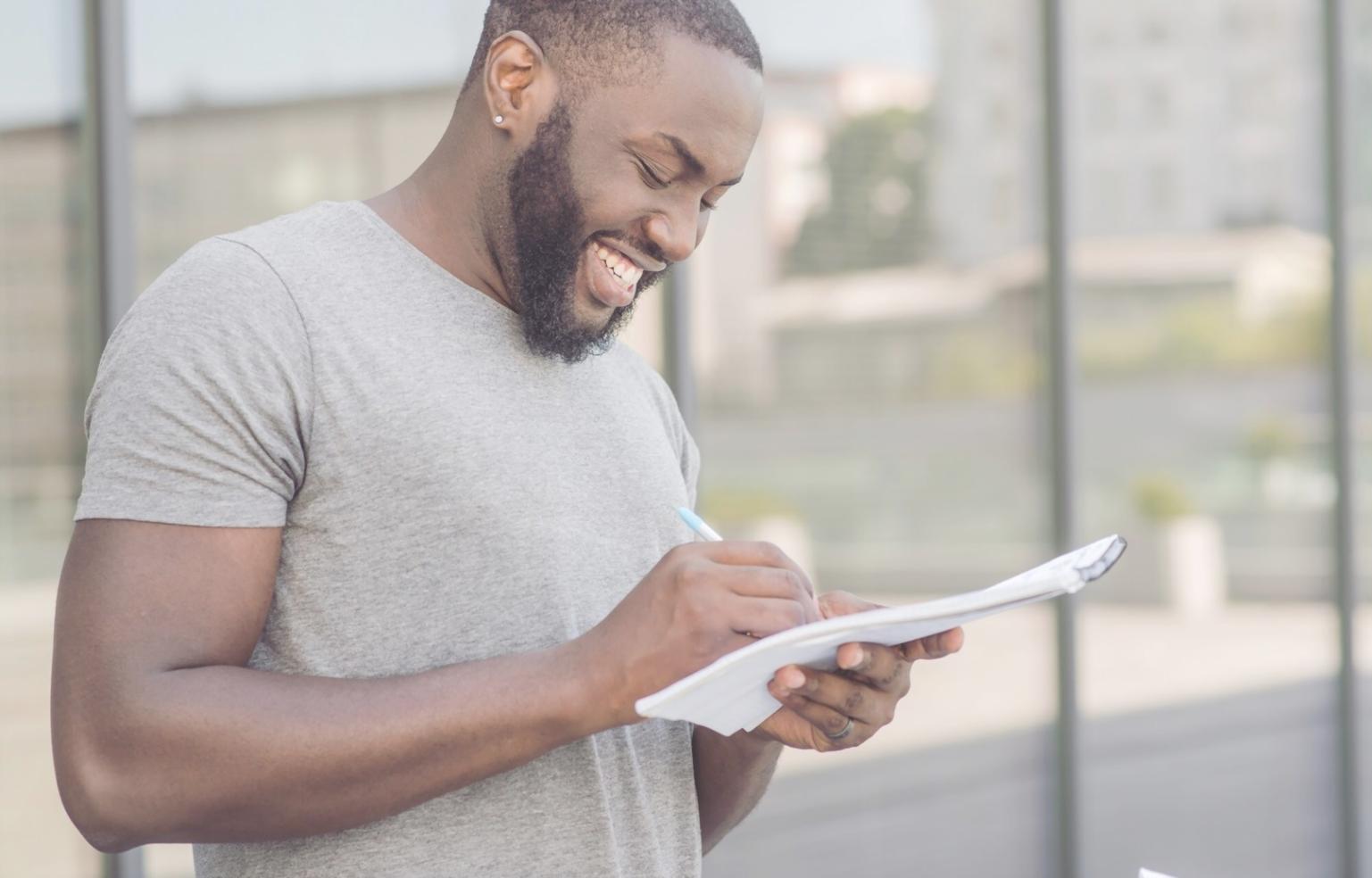 Business professional reviewing financial documents and charts in modern Taiwan office environment